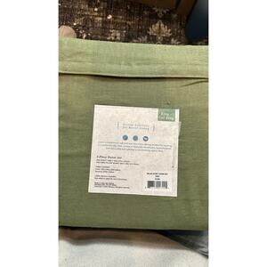 WelHome Cotton Linen Relaxed Duvet Cover 3 Piece Set King/Cal King Blush New